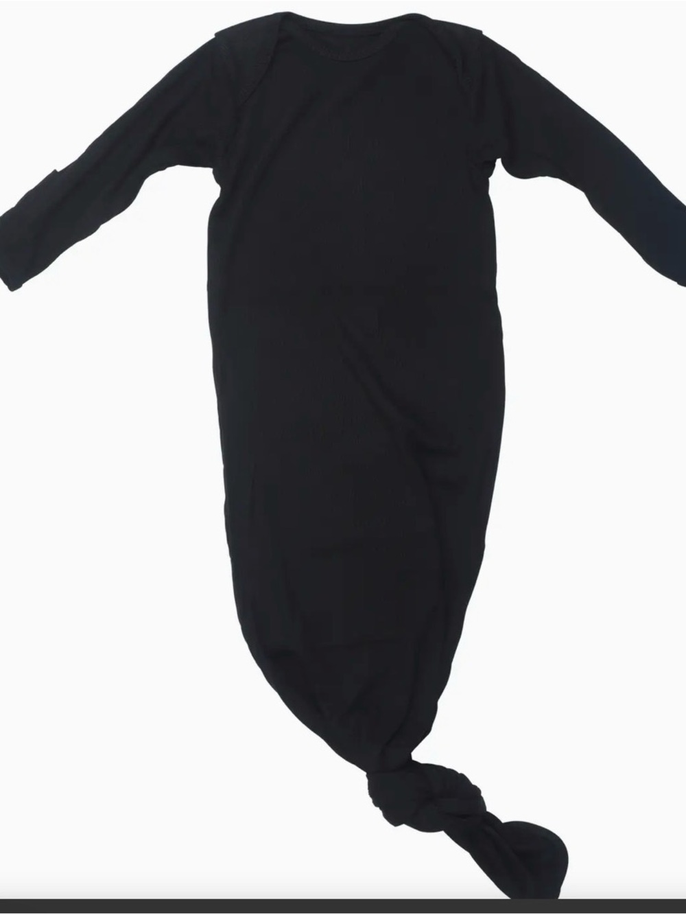 Black Ribbed Knotted Gown